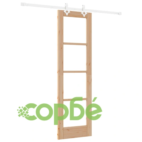 Плъзгаща се врата от масивен бор с комплект крепежи 61x198.5 см ➤ топ цена ➤ sorbe.bg