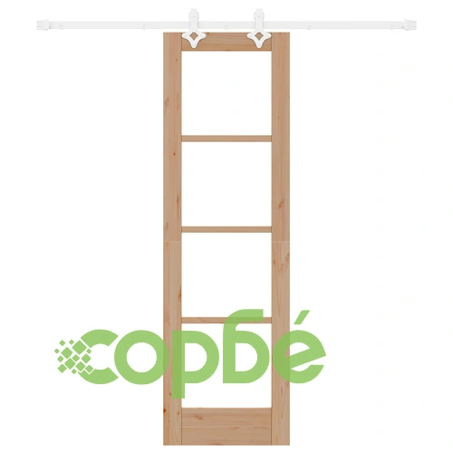 Плъзгаща се врата от масивен бор с комплект крепежи 61x198.5 см ➤ топ цена ➤ sorbe.bg