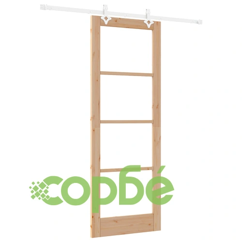 Плъзгаща врата ORKDAL с хардуер 78x211 см от масивно борово дърво със стъкло ➤ топ цена ➤ sorbe.bg