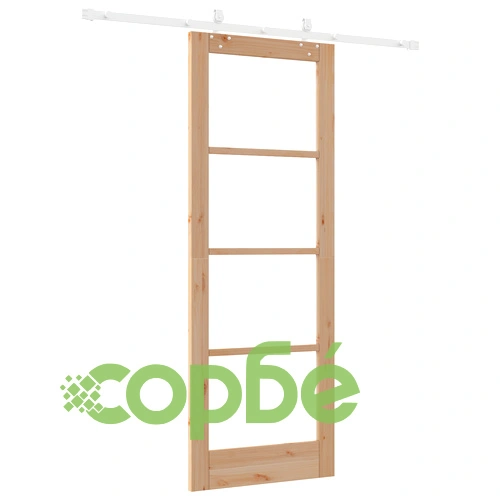 Плъзгаща врата ORKDAL с хардуер 78x211 см от масивно борово дърво със стъкло ➤ топ цена ➤ sorbe.bg