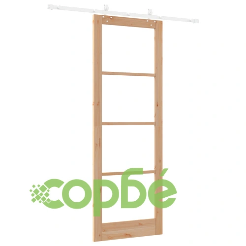 Интериорна плъзгаща се врата ORKDAL 83x232 см от масивно борово дърво със стъкло и комплект за монтаж ➤ топ цена ➤ sorbe.bg