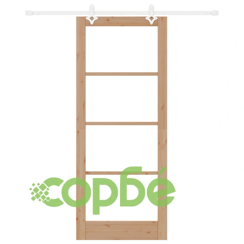 Плъзгаща врата ORKDAL 86x211 см с комплект за монтаж от масивно борово дърво със стъкло ➤ топ цена ➤ sorbe.bg