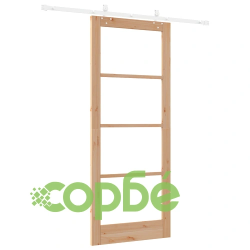 Плъзгаща врата ORKDAL 86x211 см с комплект за монтаж от масивно борово дърво със стъкло ➤ топ цена ➤ sorbe.bg