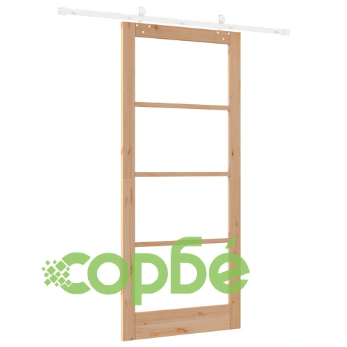 Плъзгаща се стъклена врата ORKDAL 93x211 см от масивна борова дървесина с хардуерен комплект ➤ топ цена ➤ sorbe.bg