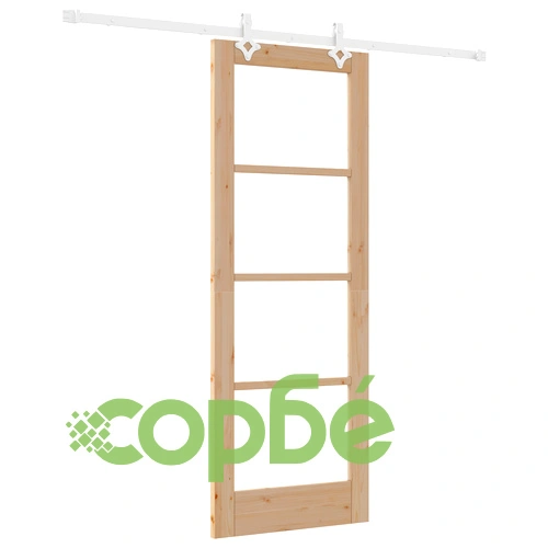 Плъзгаща се врата ORKDAL 73.5x198.5 см от масивно борово дърво със стъкло и хардуерен комплект ➤ топ цена ➤ sorbe.bg