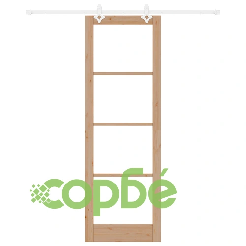 Плъзгаща врата ORKDAL с хардуер комплект 78x232x4 см от масивна борова дървесина със стъкло ➤ топ цена ➤ sorbe.bg