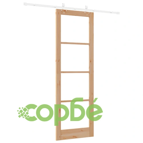 Плъзгаща врата ORKDAL с хардуер комплект 78x232x4 см от масивна борова дървесина със стъкло ➤ топ цена ➤ sorbe.bg