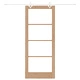 Комплект плъзгаща се врата с апаратура 83x202 см от масивно борово дърво с прозрачно стъкло ORKDAL