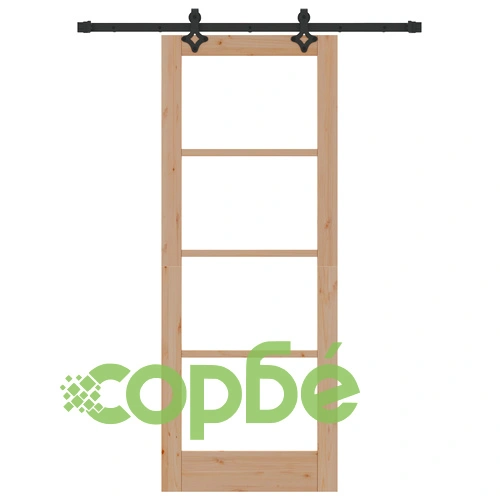 Плъзгаща се врата от масивно борово дърво с механизми 78x202 см ➤ топ цена ➤ sorbe.bg