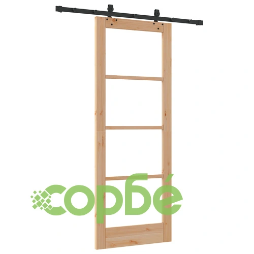 Плъзгаща се врата от масивно борово дърво с механизми 78x202 см ➤ топ цена ➤ sorbe.bg