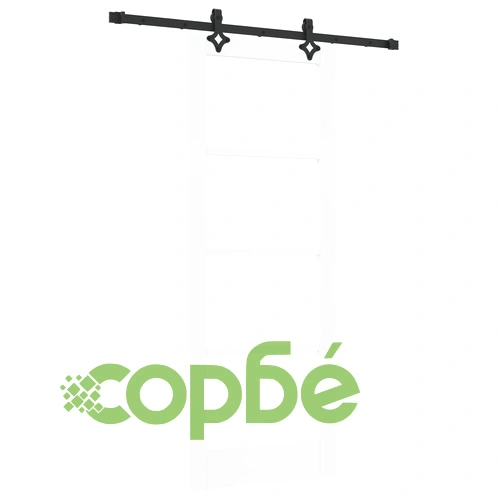 Плъзгаща се врата от масивно борово дърво с монтажен комплект, бяла, 78x202 см ➤ топ цена ➤ sorbe.bg