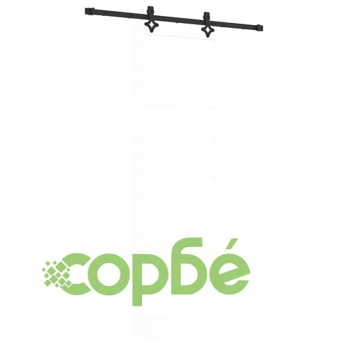 Плъзгаща врата от масивен бор с комплект за монтаж - Бяла, 78x232 см ➤ топ цена ➤ sorbe.bg