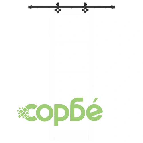 Плъзгаща врата от масивен бор с комплект за монтаж - Бяла, 78x232 см ➤ топ цена ➤ sorbe.bg