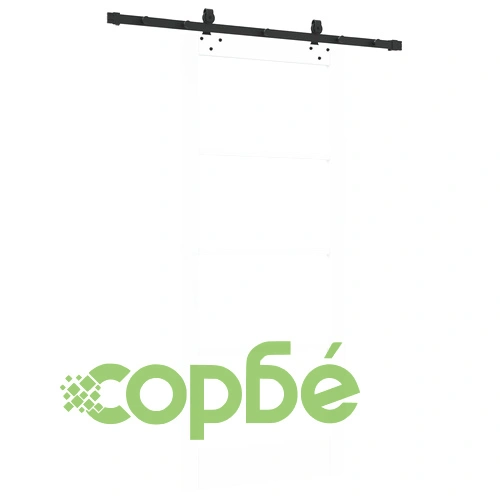 Плъзгаща врата от масивна борова дървесина с монтажен комплект, Бяла, 86x198.5 см ➤ топ цена ➤ sorbe.bg