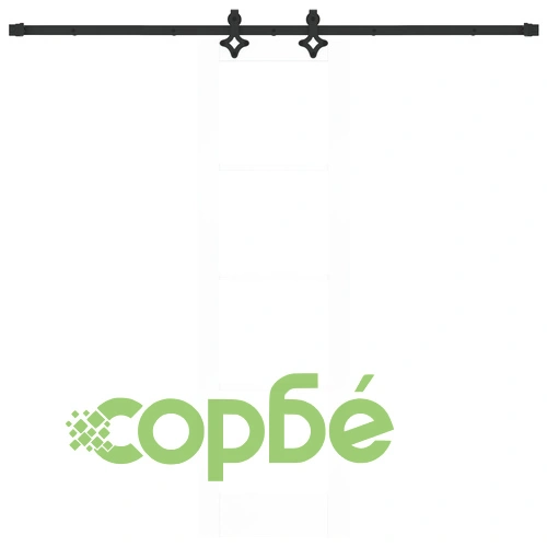 Плъзгаща врата от масивна борова дървесина с бяло покритие и стъкло 61x198.5 см ➤ топ цена ➤ sorbe.bg