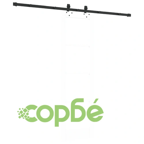 Плъзгаща врата от масивна борова дървесина с бяло покритие и стъкло 61x198.5 см ➤ топ цена ➤ sorbe.bg