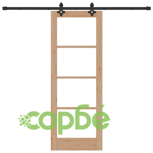 Плъзгаща интериорна врата от масивен бор с комплект хардуер 73.5x198.5 см ➤ топ цена ➤ sorbe.bg