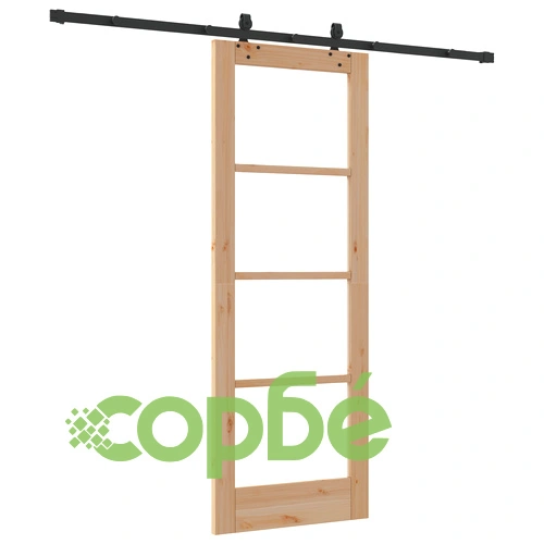 Плъзгаща интериорна врата от масивен бор с комплект хардуер 73.5x198.5 см ➤ топ цена ➤ sorbe.bg