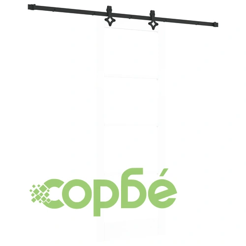 Интериорна плъзгаща врата ORKDAL от масивно борово дърво с матирано стъкло, бяла, 78x211 см, с комплект за монтаж ➤ топ цена ➤ sorbe.bg