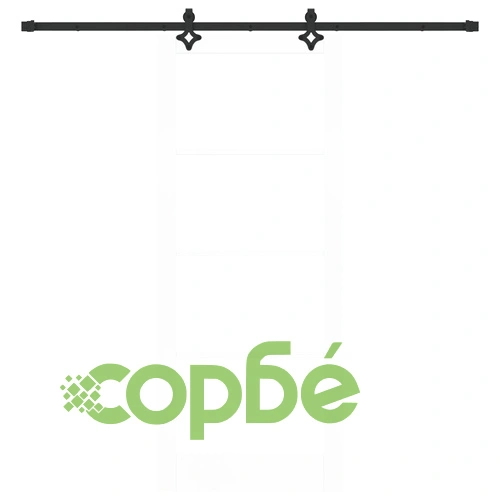 Плъзгаща врата с комплект за монтаж от солидно борово дърво със стъкло ОРКДАЛ, бяла, 86x211x4 см ➤ топ цена ➤ sorbe.bg