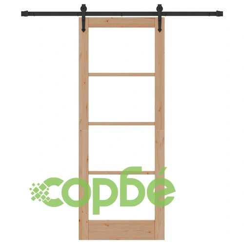 Плъзгаща се Врата ORKDAL 78x202x4 см от Масивно Борово Дърво със Стъкло и Хардуерен Комплект ➤ топ цена ➤ sorbe.bg