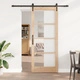 Плъзгаща се врата ORKDAL 86x211x4 см от масивна борова дървесина със стъкло и хардуерен комплект