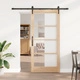 Плъзгаща се врата ORKDAL с комплект за монтаж 93x202x4 см от масивна борова дървесина със стъкло