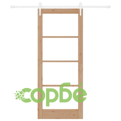 Плъзгаща се врата с комплект компоненти 83x202 см от масивна борова дървесина със стъкло ORKDAL ➤ топ цена ➤ sorbe.bg