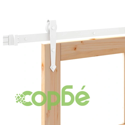 Плъзгаща врата с механизъм 83x232 см от масивно дърво бор с стъкло ОРКДАЛ ➤ топ цена ➤ sorbe.bg