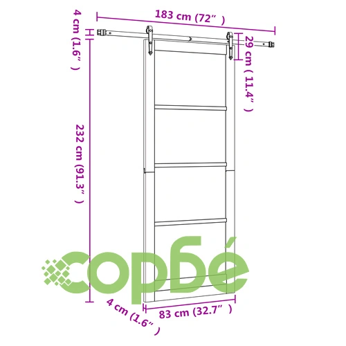 Плъзгаща врата с механизъм 83x232 см от масивно дърво бор с стъкло ОРКДАЛ ➤ топ цена ➤ sorbe.bg