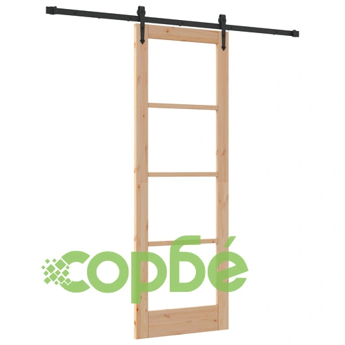 Плъзгаща Врата ОРКДАЛ 73.5x211 см с Комплект за Монтаж и Стъкло от Масивна Борова Дървесина ➤ топ цена ➤ sorbe.bg