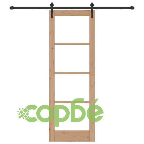 Плъзгаща Врата ОРКДАЛ 73.5x211 см с Комплект за Монтаж и Стъкло от Масивна Борова Дървесина ➤ топ цена ➤ sorbe.bg