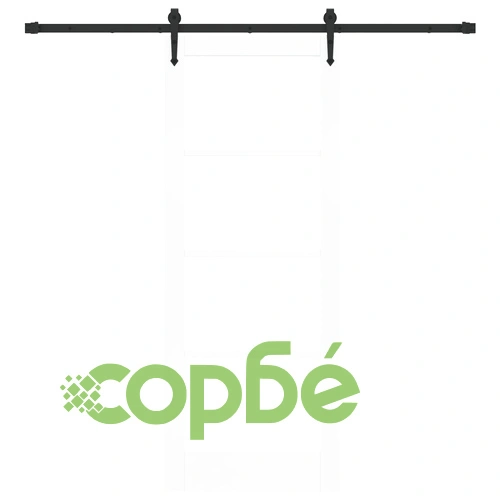 Интериорна плъзгаща врата ORKDAL от масивна борова дървесина, бяла 78x202x4 см с прозорец и комплект хардуер ➤ топ цена ➤ sorbe.bg