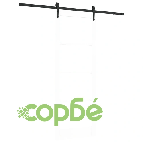 Плъзгаща се врата ОРКДАЛ с хардуер, бяла 78x211 см, масивно иглолистно дърво със стъкло ➤ топ цена ➤ sorbe.bg