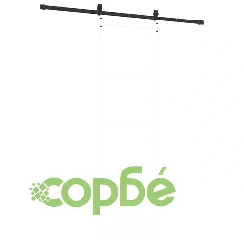 Плъзгаща врата ORKDAL с комплект части от масивна борова дървесина, Бяла 78x232x4 см със стъкло ➤ топ цена ➤ sorbe.bg