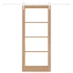 Плъзгаща се врата ORKDAL 86x198.5x4 см от масивно борово дърво със стъкло и комплект за монтаж