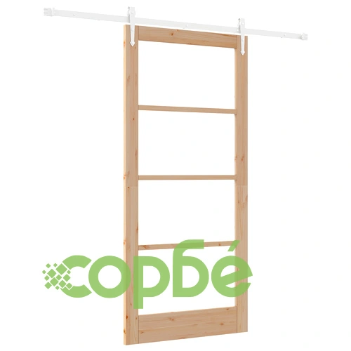 Плъзгаща врата ORKDAL 93x202 см от масивна борова дървесина с комплект за монтаж и стъкло ➤ топ цена ➤ sorbe.bg