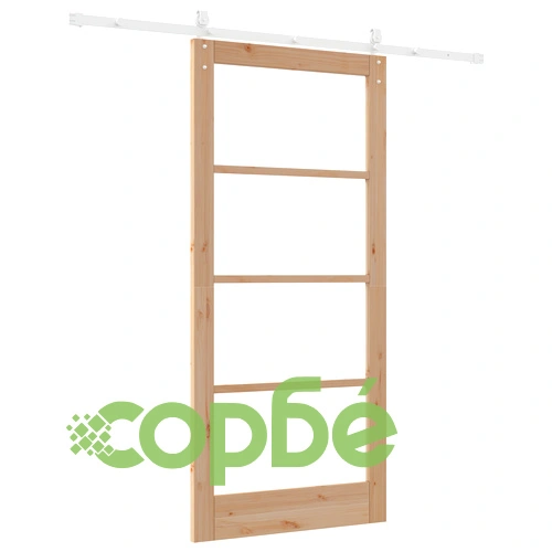 Плъзгаща врата ORKDAL 93x202 см от масивна борова дървесина с комплект за монтаж и стъкло ➤ топ цена ➤ sorbe.bg