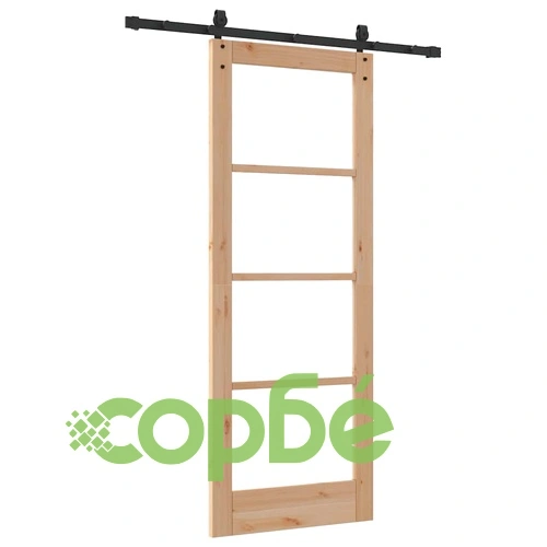 Плъзгаща врата ORKDAL с релсов механизъм 78x202 см борово дърво и метал ➤ топ цена ➤ sorbe.bg