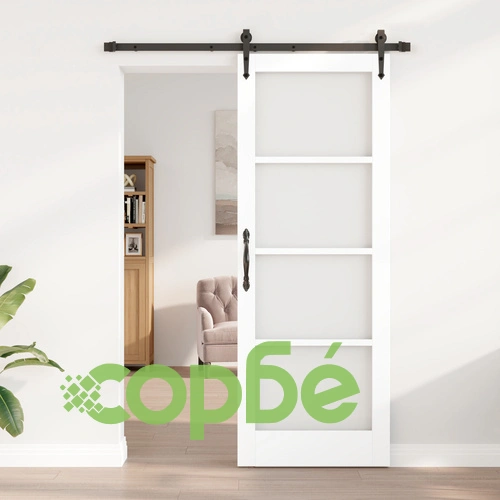 Плъзгаща се врата ORKDAL с комплект хардуер, Бяла, 78x211 см, Естествено дърво ➤ топ цена ➤ sorbe.bg