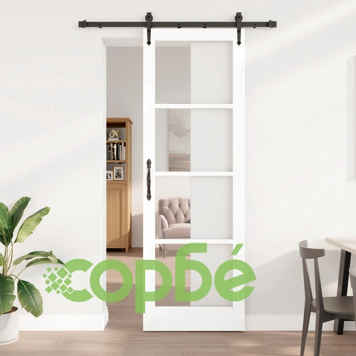 Плъзгаща Врата от Естествено Дърво с Комплект за Монтаж - Бяла 78x232 см ➤ топ цена ➤ sorbe.bg