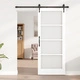Плъзгаща Врата ORKDAL с Комплект за Монтаж, Бяла, 83x202x4 см, Вътрешна Врата със Стъкло