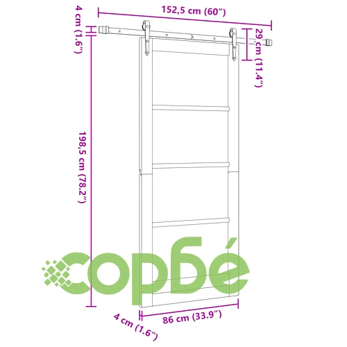 Плъзгаща врата ORKDAL с монтажен комплект, бяла, 86x198.5 см, дървена ➤ топ цена ➤ sorbe.bg