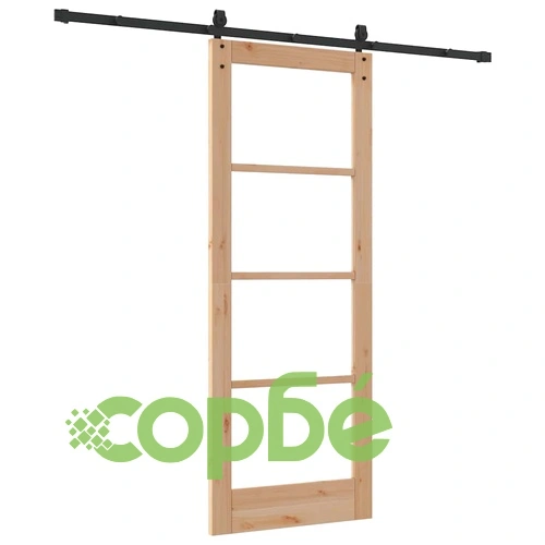 Плъзгаща врата ORKDAL с релсов комплект 78x202 см борово дърво кафяв цвят ➤ топ цена ➤ sorbe.bg