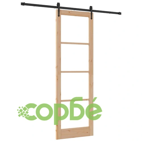 Плъзгаща врата ORKDAL с монтажен комплект 78x232 см борово дърво ➤ топ цена ➤ sorbe.bg