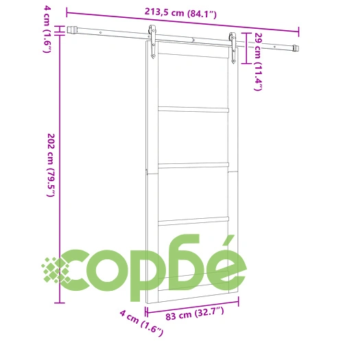 Плъзгаща Врата ORKDAL с Механизми, Бяла, Дървена, 83x202 см ➤ топ цена ➤ sorbe.bg