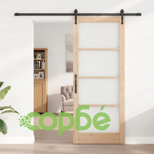 Плъзгаща врата ORKDAL с релсов комплект 86x211 см дърво и метал ➤ топ цена ➤ sorbe.bg