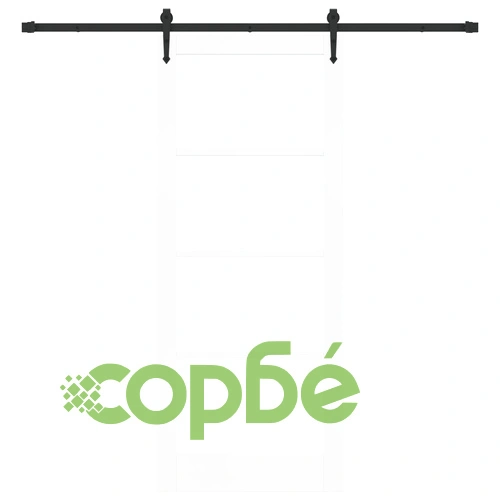 Плъзгаща врата ORKDAL с комплект за монтаж, Бяла, 86x211x4 см, Дървена с стъкло ➤ топ цена ➤ sorbe.bg