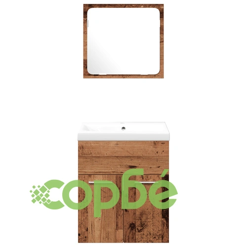 Комплект мебели за баня 4 части - Старо дърво и инженерна дървесина ➤ топ цена ➤ sorbe.bg