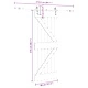 Плъзгаща врата от масивна борова дървесина с монтажни части, 80x210 см
